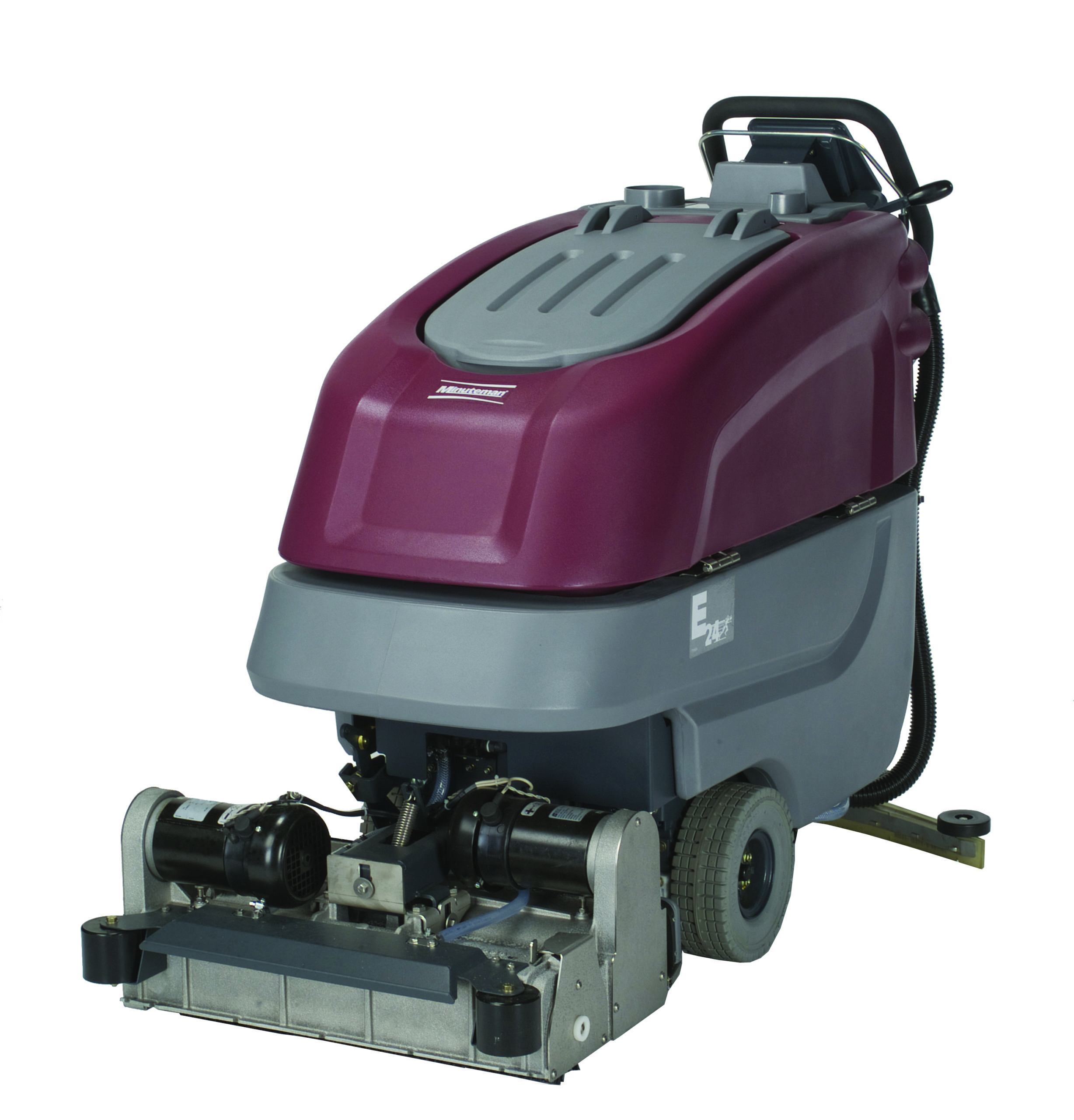 What type of detergent or soap should I use in a floor scrubber?